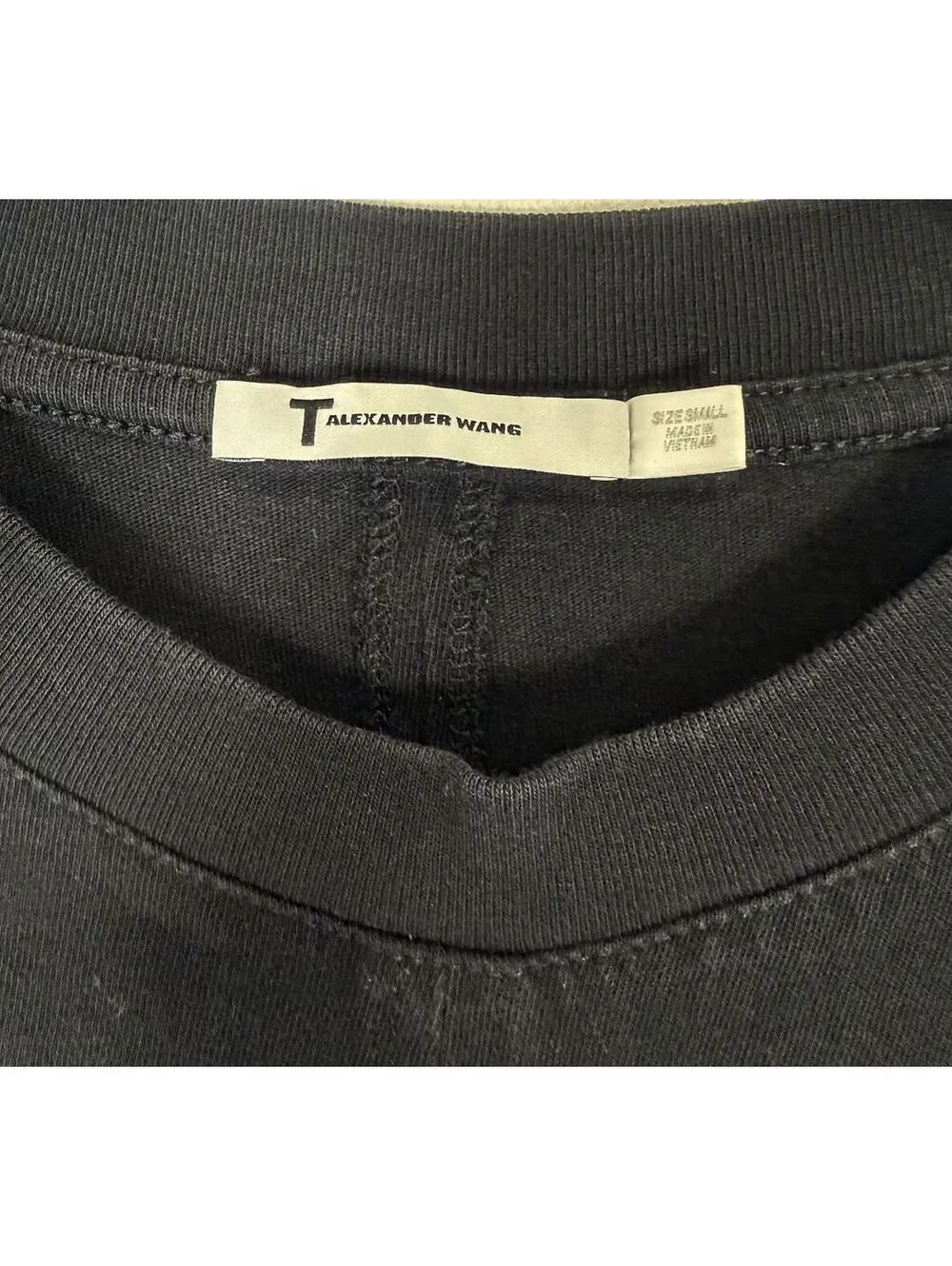 T by Alexanderwang Ruched Cotton Jersey Drawstring Mini Dress Black Sz Small